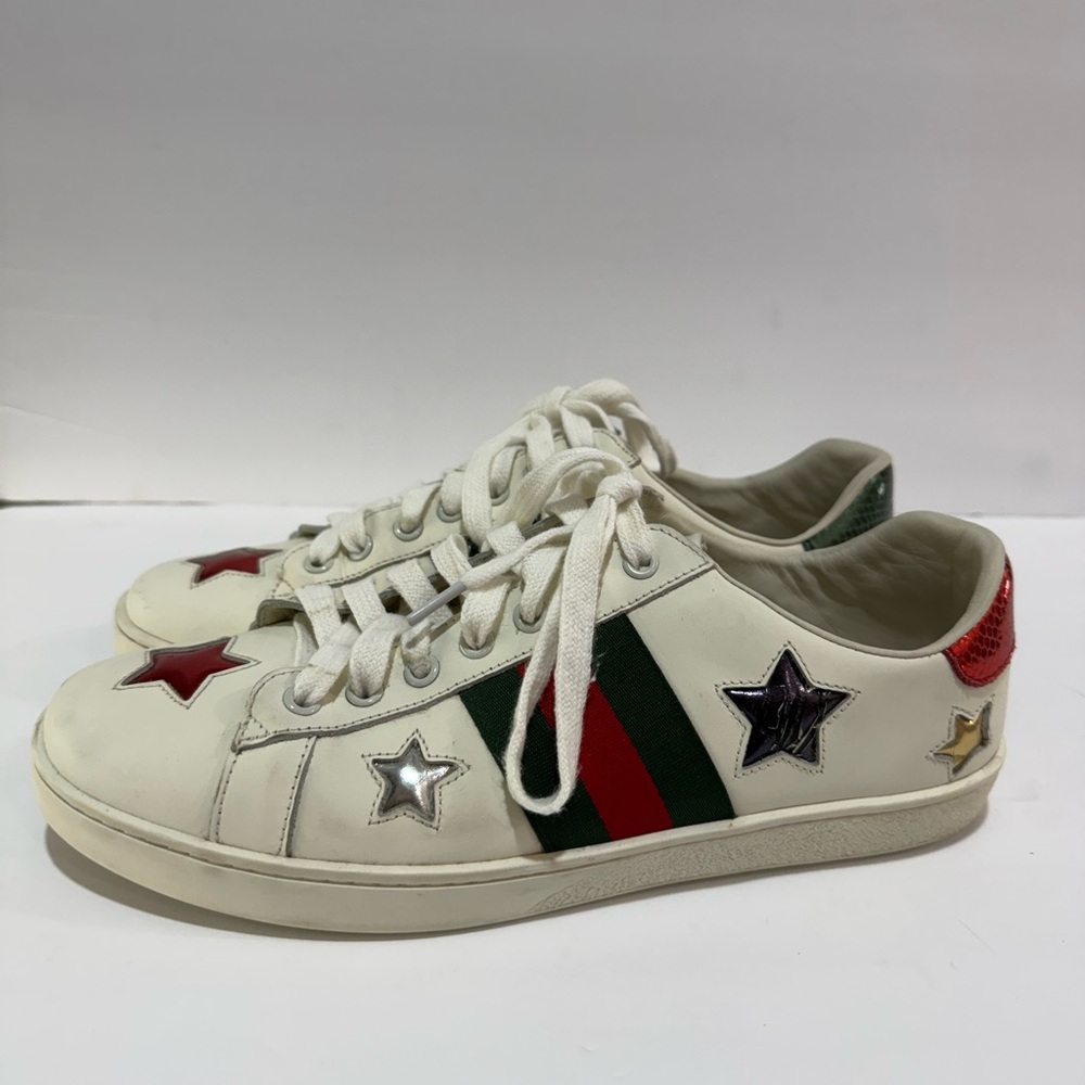 Gucci White Sneakers with Star Accents for men’s size 43 EU - Picture 5 of 15